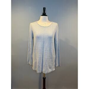 ost Blue Houndstooth Cotton Cashmere Tunic Top Women’s XL